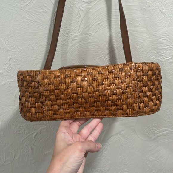 FOSSIL Canvas Palm Tree Tote w/Basket-weave - Picture 3 of 6
